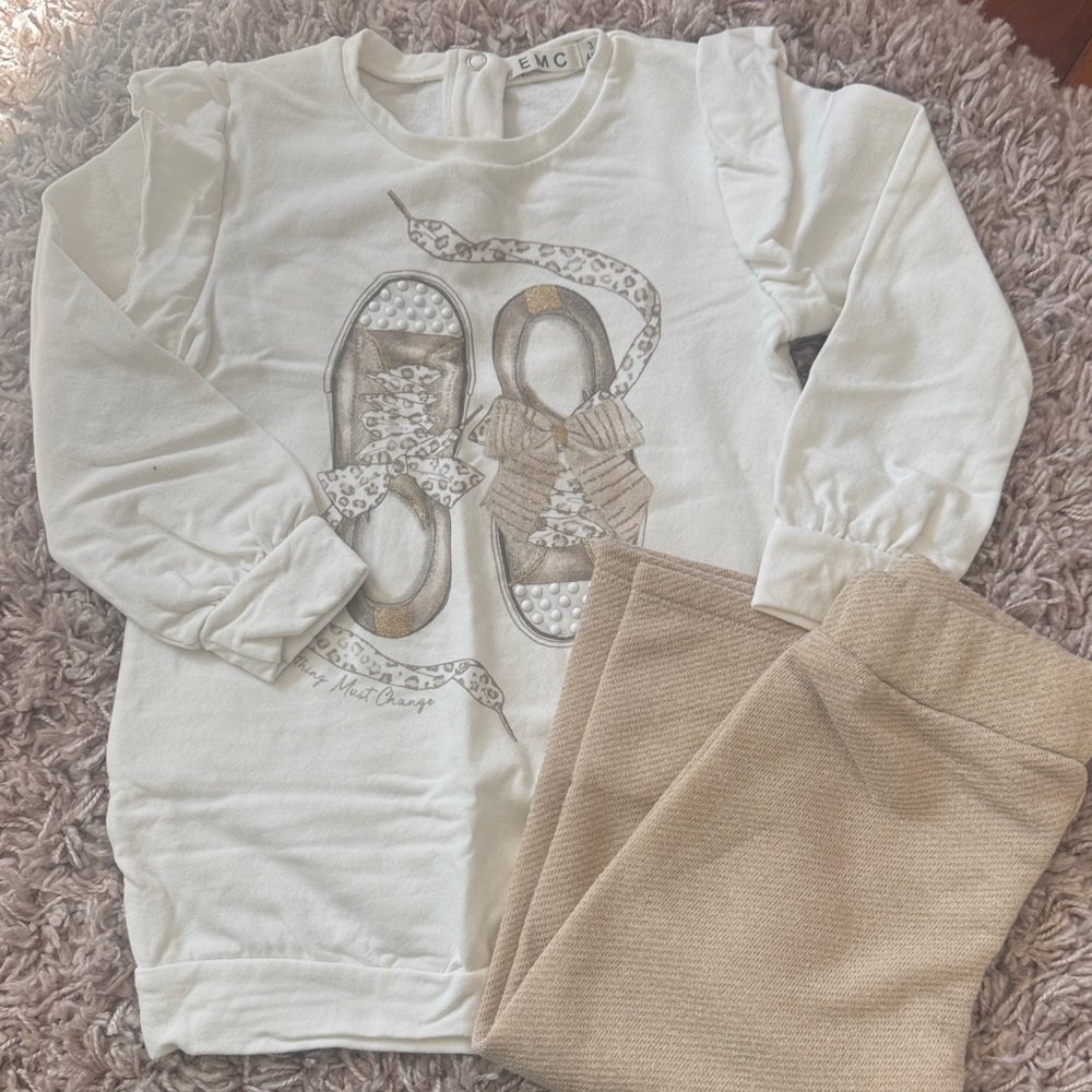 EMC White and Tan Outfit Set